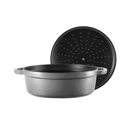 Cratita fonta emailata franceza , Graciense, 28cm