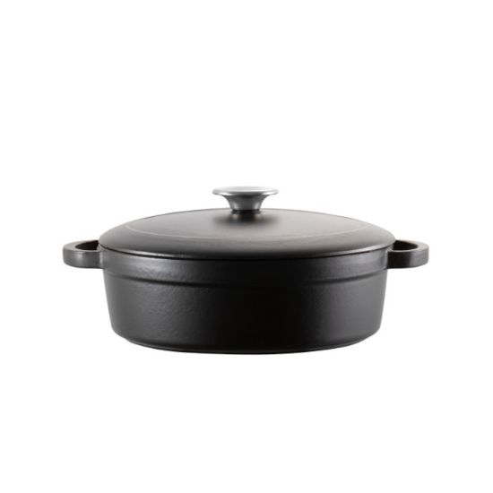 Vas de fonta emailata, 28cm, Elegance, Voeux, Neagra