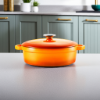 Cratita josuta de fonta emailata 24cm, oranj