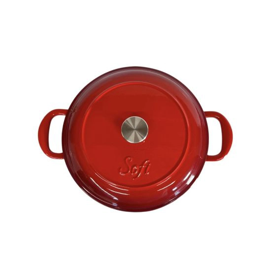 Cratita de fonta emailata Sofi-Kitchenware, 28cm, rosie