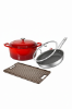 Cratita de fonta , tigaie de inox  Zero acoperiri -cadou plancha tava reversibila grill