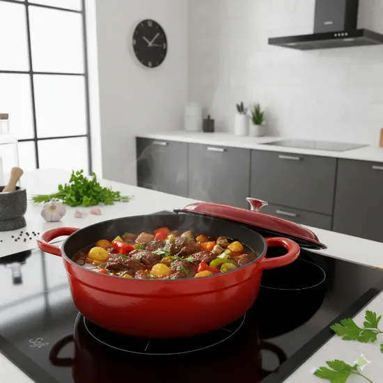 Poza cu Cratiță josuță din fontă emailată SOFI ETERNA™, 28 cm, 4L, roșie